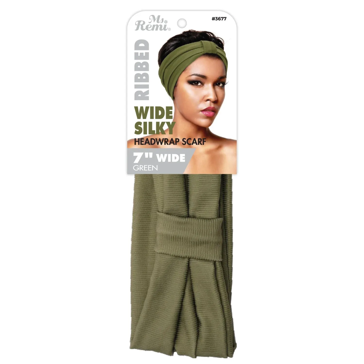 Ms. Remi Wide Silky Headwrap Scarf Ribbed Color Assorted