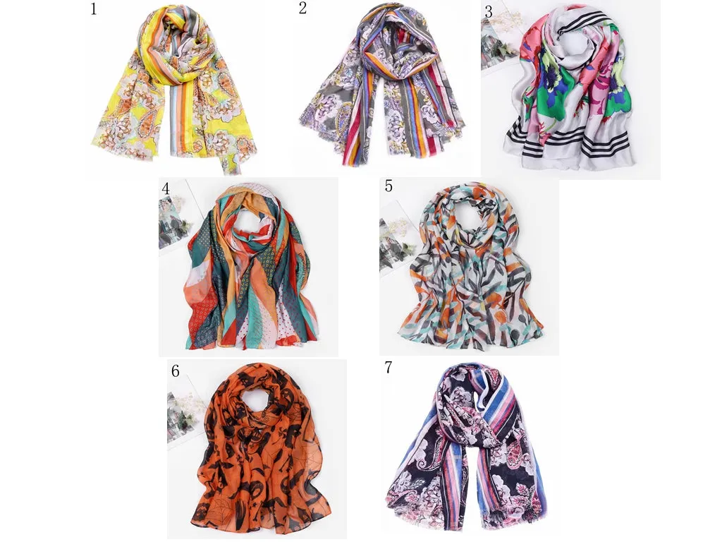 MYP041 Beach floral fashion printed scarf