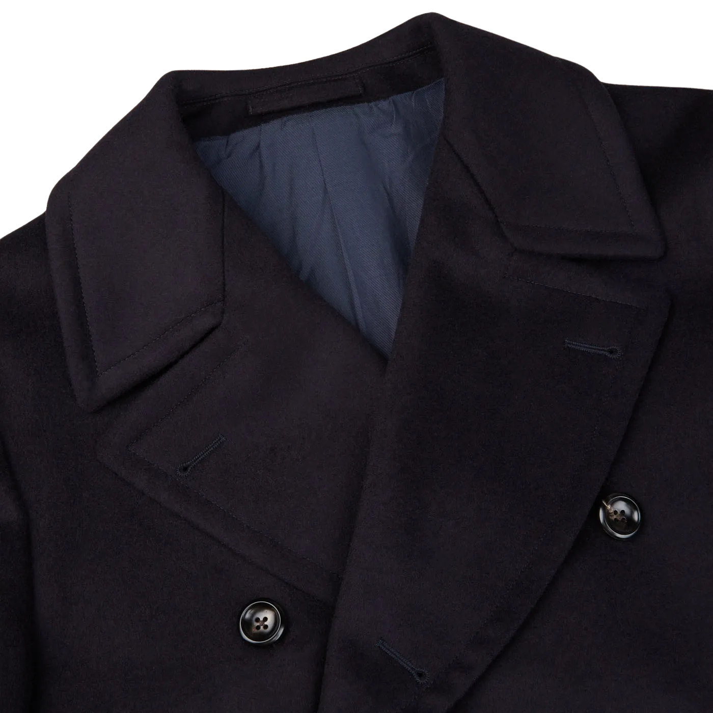 Navy Blue Wool Cashmere Dream Polo Coat