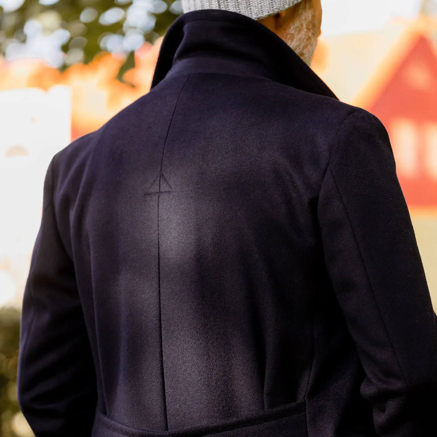 Navy Blue Wool Cashmere Dream Polo Coat