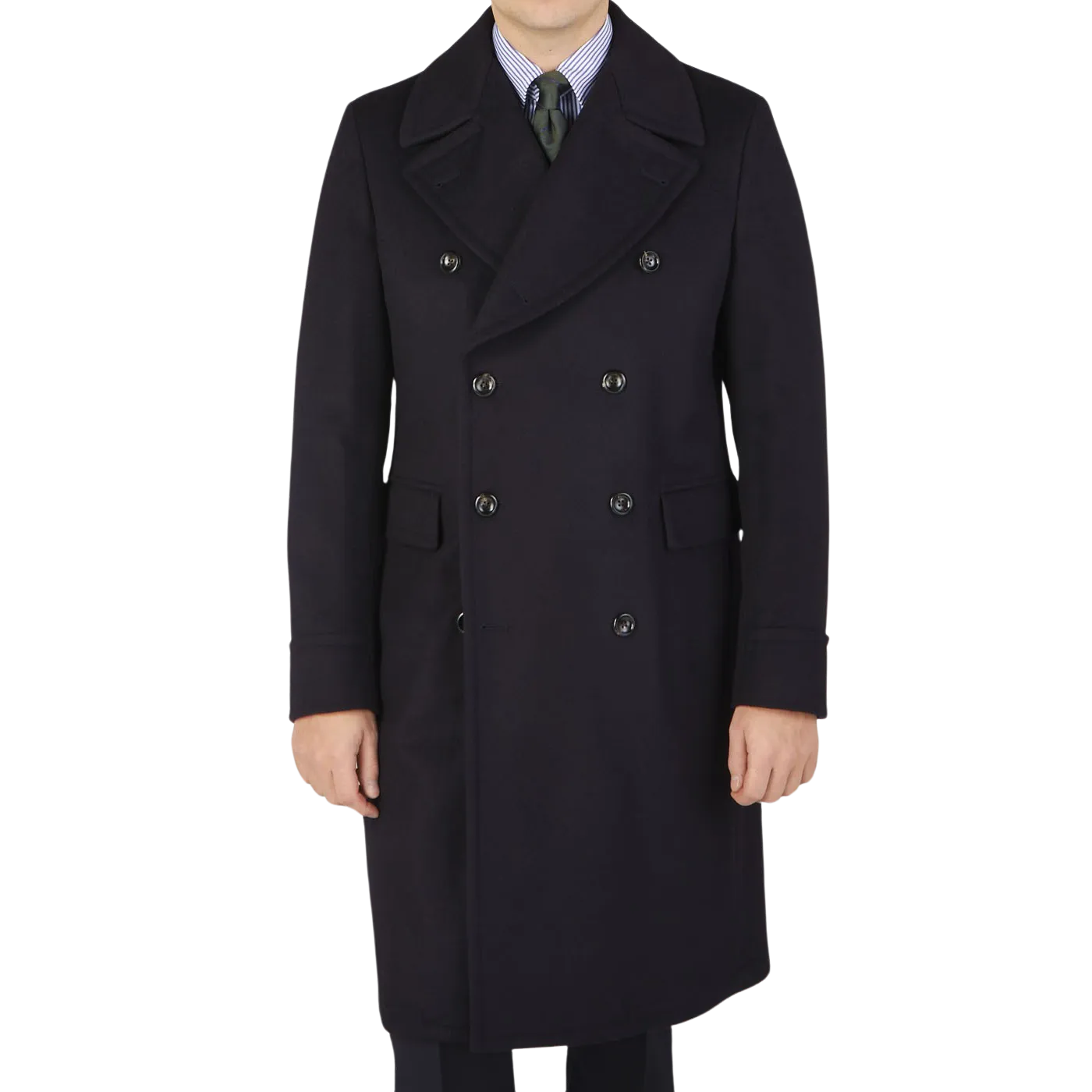 Navy Blue Wool Cashmere Dream Polo Coat
