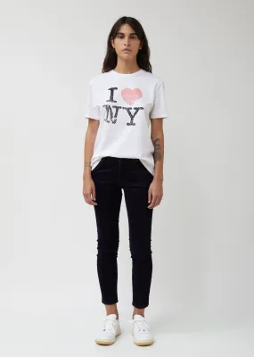 Navy Velvet Mini Skinny Pants