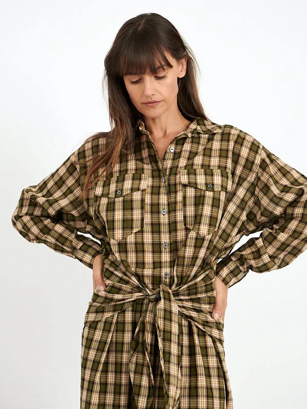Nesly Dress in Black/Ochre