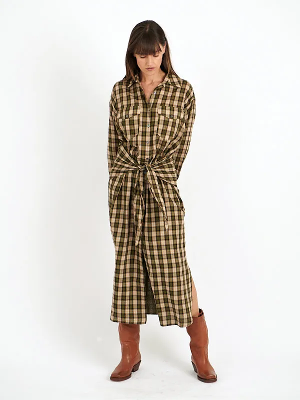 Nesly Dress in Black/Ochre