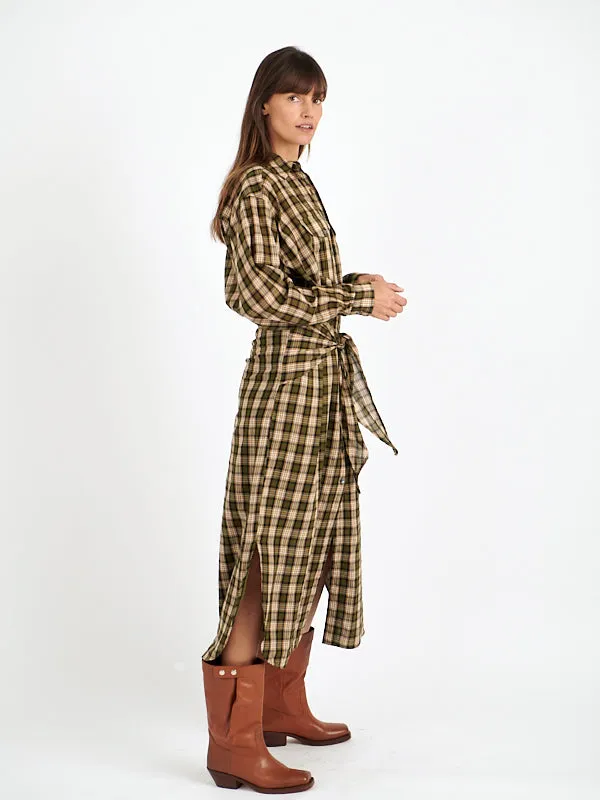 Nesly Dress in Black/Ochre