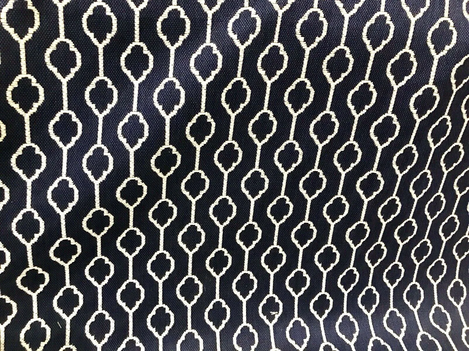 NEW Burnout Linen Inspired Upholstery Fabric- Indigo Blue Navy Geometric