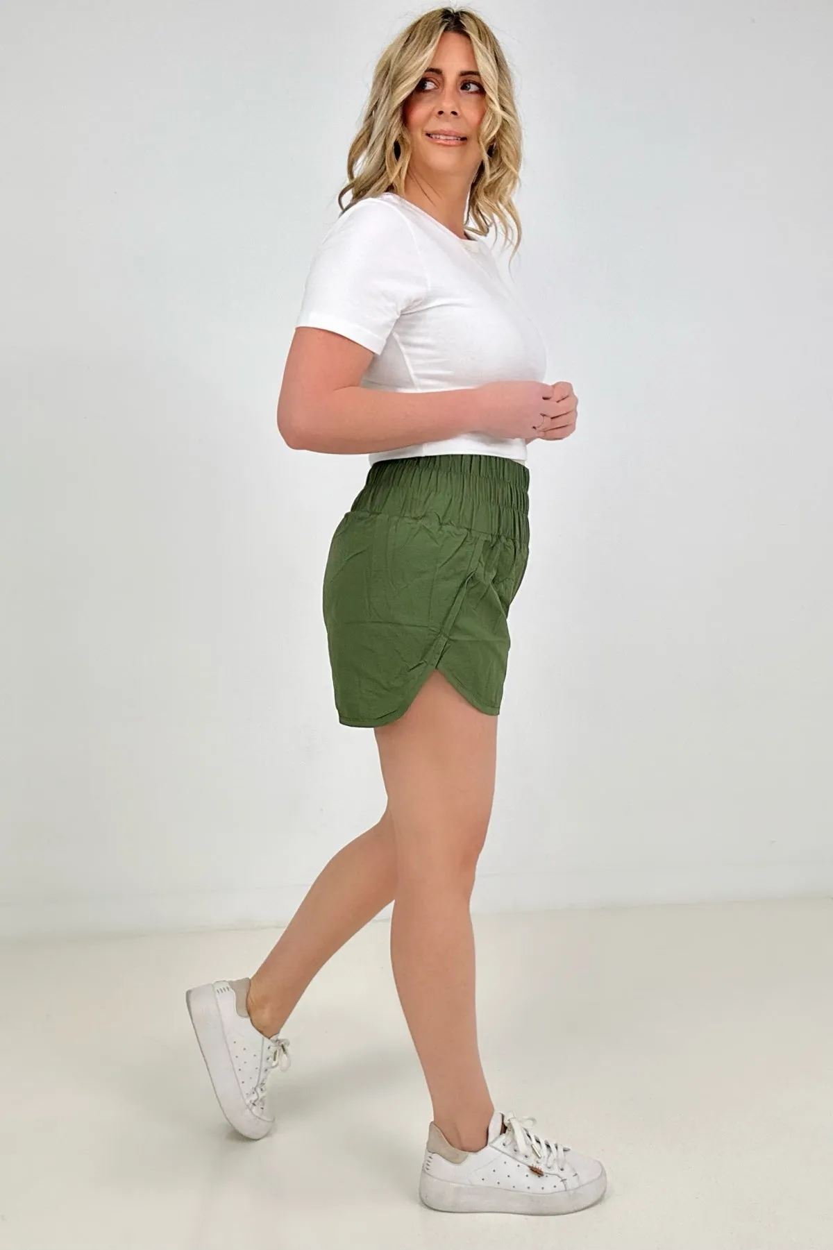 New Colors - Zenana Windbreaker Smocked Waistband Running Shorts