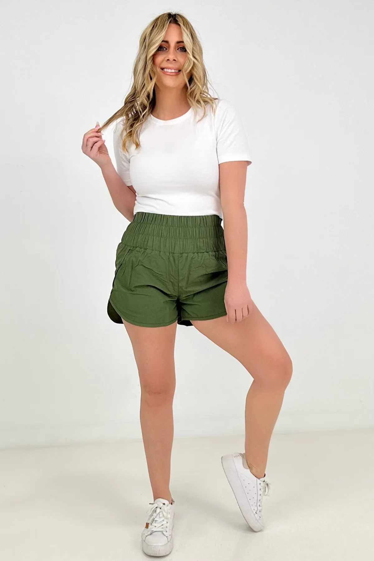 New Colors - Zenana Windbreaker Smocked Waistband Running Shorts
