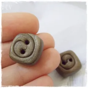 Olive Green Square Buttons