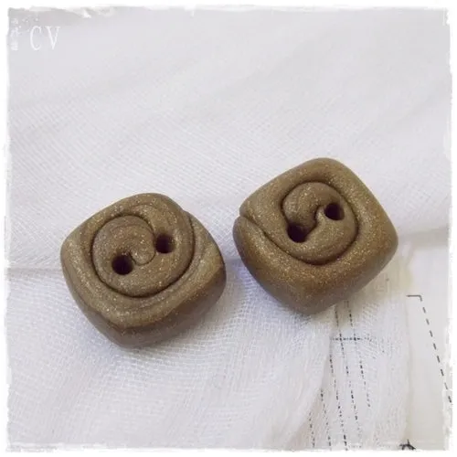 Olive Green Square Buttons