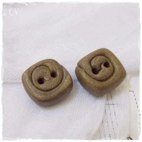 Olive Green Square Buttons
