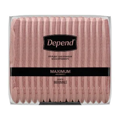 Open Box - Depend FIT-FLEX Adult Incontinence Underwear for Women - Maximum Absorbency - M - Blush - 42ct