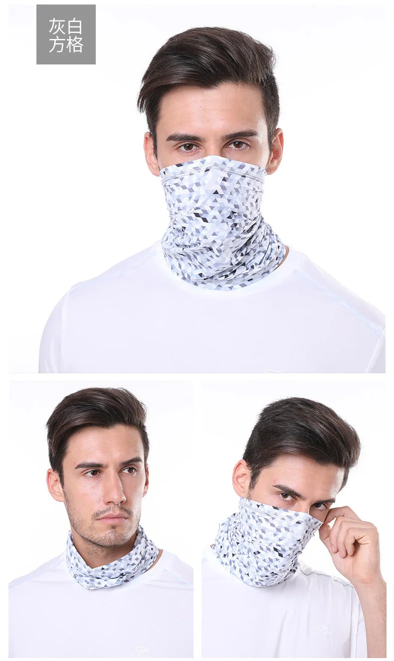 Outdoor sunscreen scarf ice silk scarf suitable for cycling