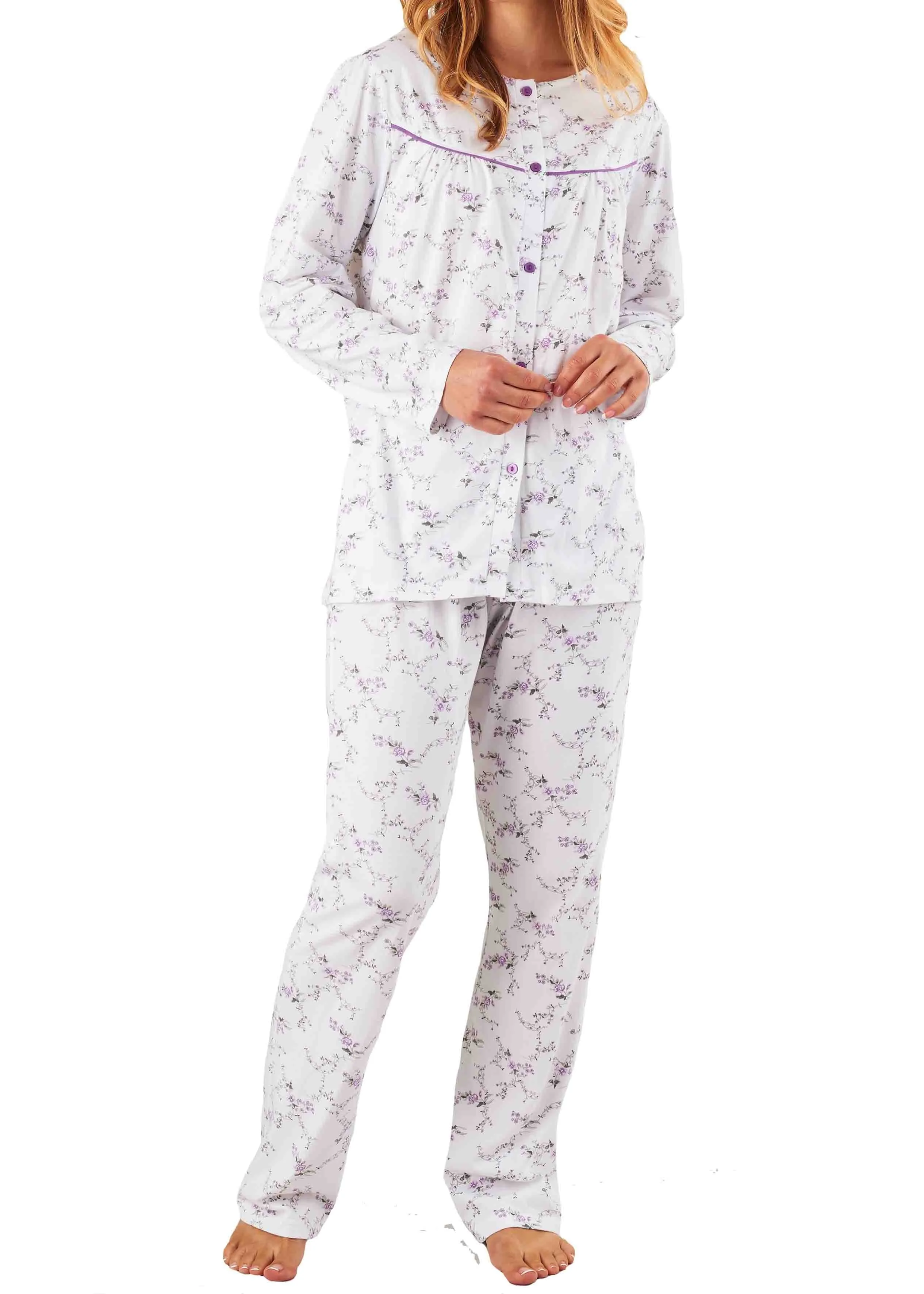 Penny Cotton Jersey VELCRO® Brand Fastening Top & Pull On Bottoms PJ Set