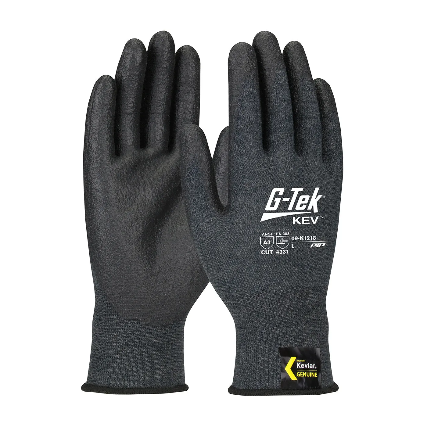 PIP 09-K1218 G-Tek KEV NeoFoam Coated Palm and Fingers - Touchscreen Compatible Safety Glove(One Dozen)