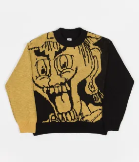 Polar Emile Knit Crewneck Sweatshirt - Black / Yellow