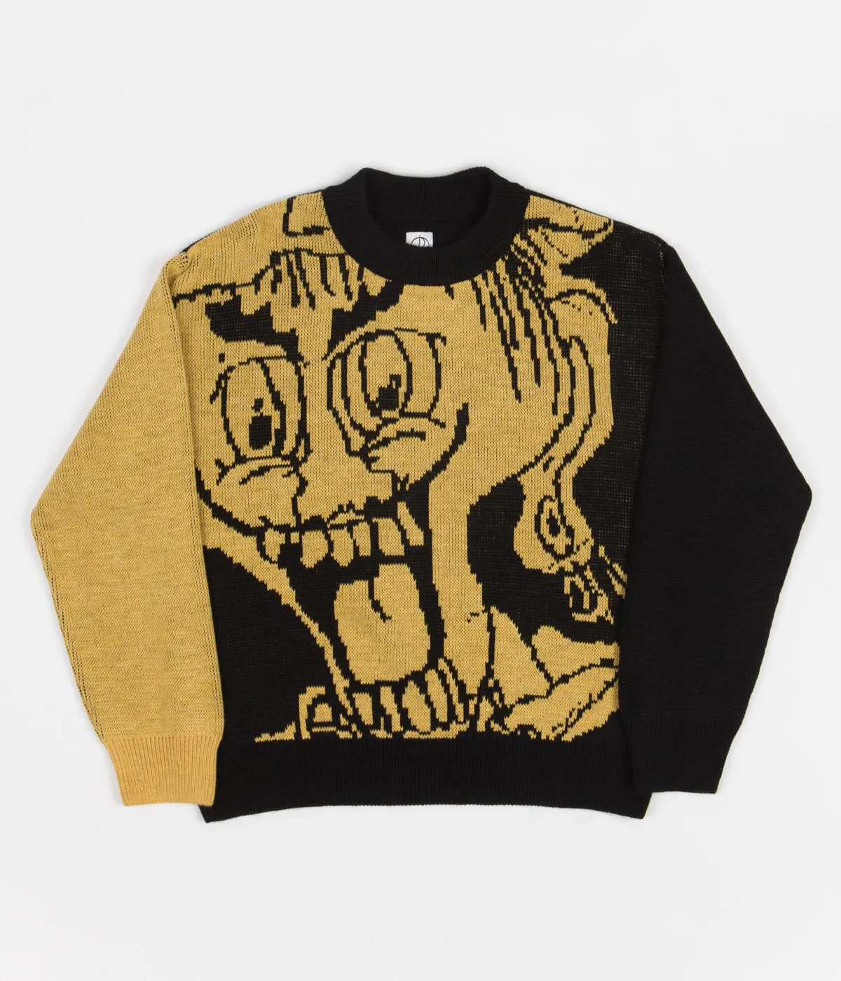 Polar Emile Knit Crewneck Sweatshirt - Black / Yellow