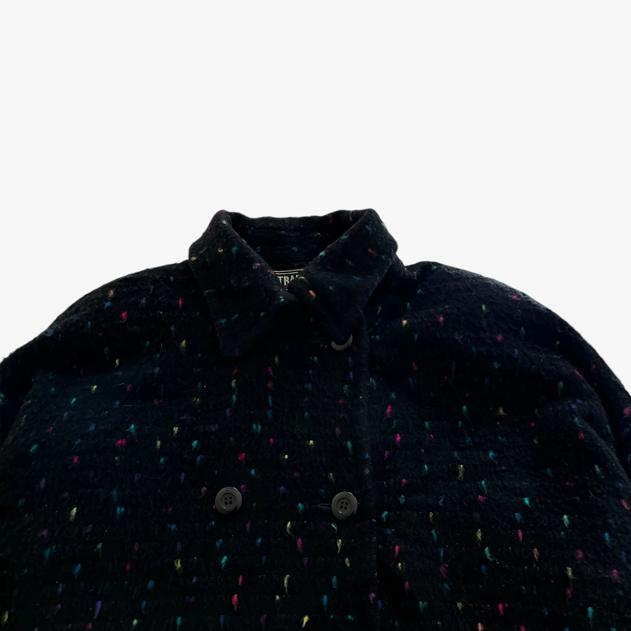 Portrait Patterned Wool Double Breasted Coat (Womenswear)