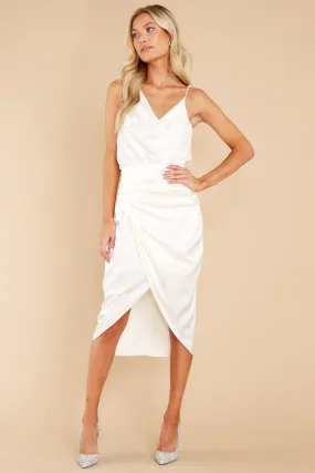 Pretty In Pearls Off White Midi Dress
