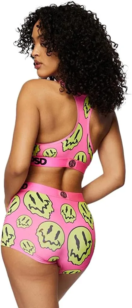 PSD Women's Boy Short with Wide Elastic Band - Pink/All Smiles Boy Short