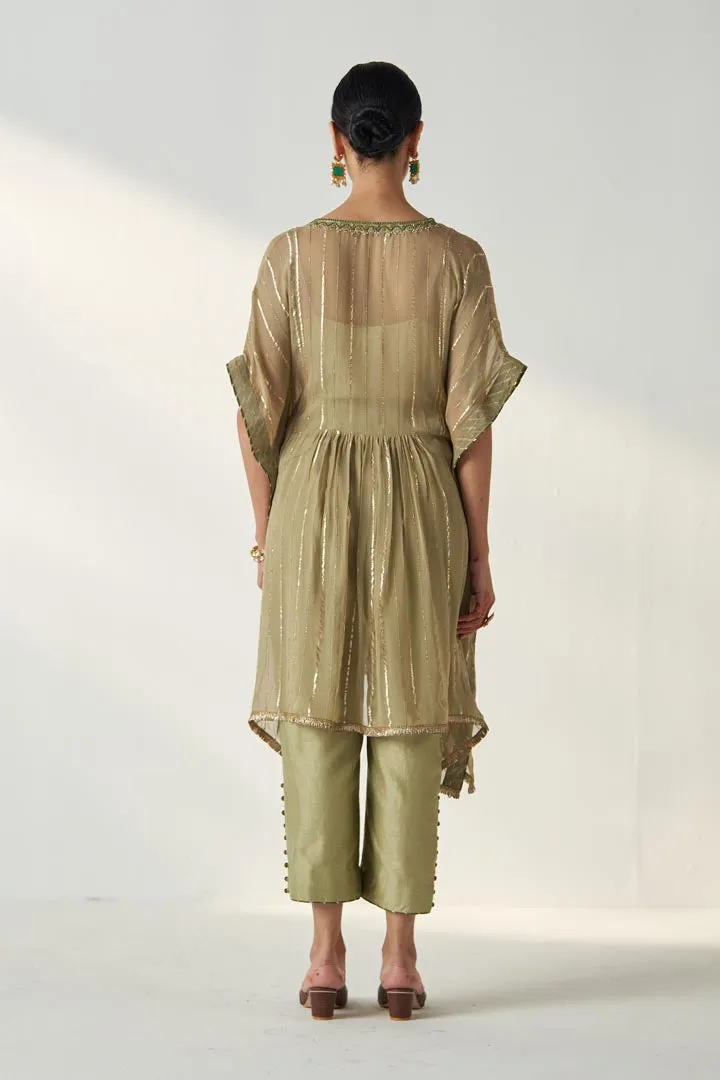 RABHYA GREEN KAFTAN PANT SET
