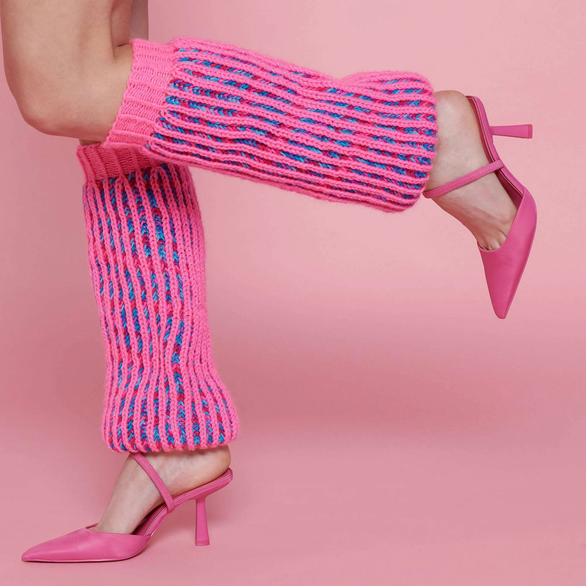 Red Heart Brioche Knit Leg Warmers