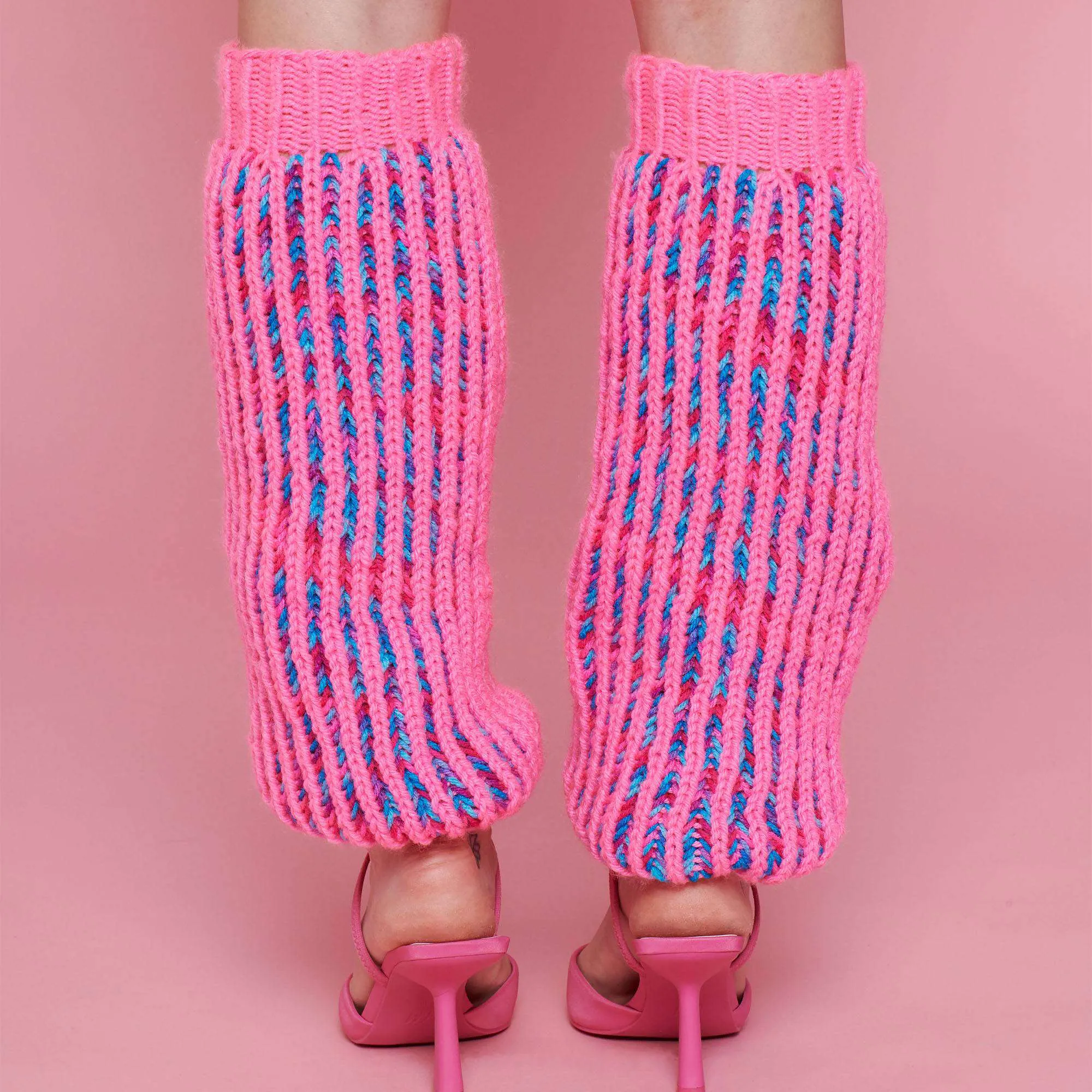 Red Heart Brioche Knit Leg Warmers