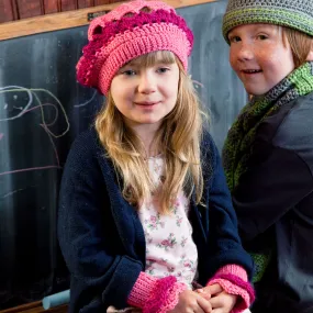 Red Heart Crochet Little Girl's Beret and Wristers