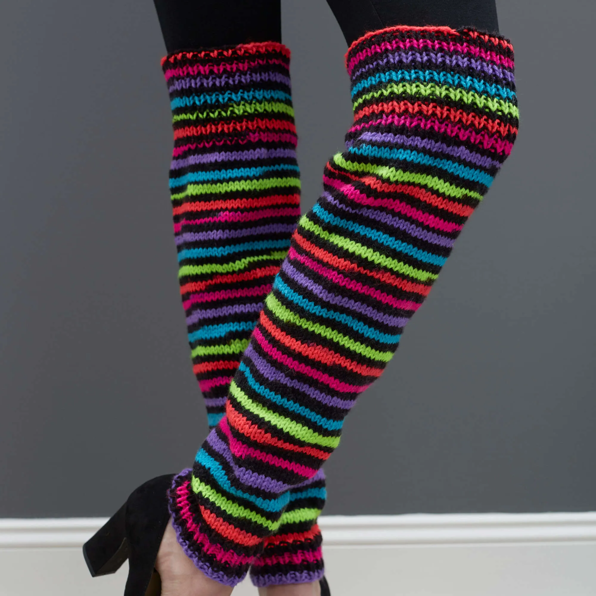 Red Heart Thigh High Knit Leg Warmers