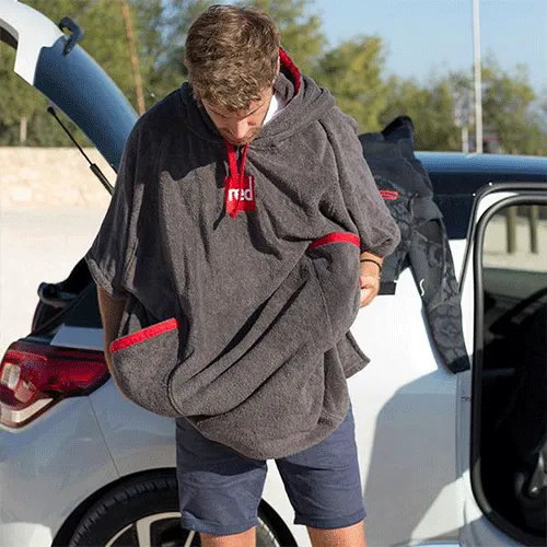 Red Original Towelling Poncho Robe