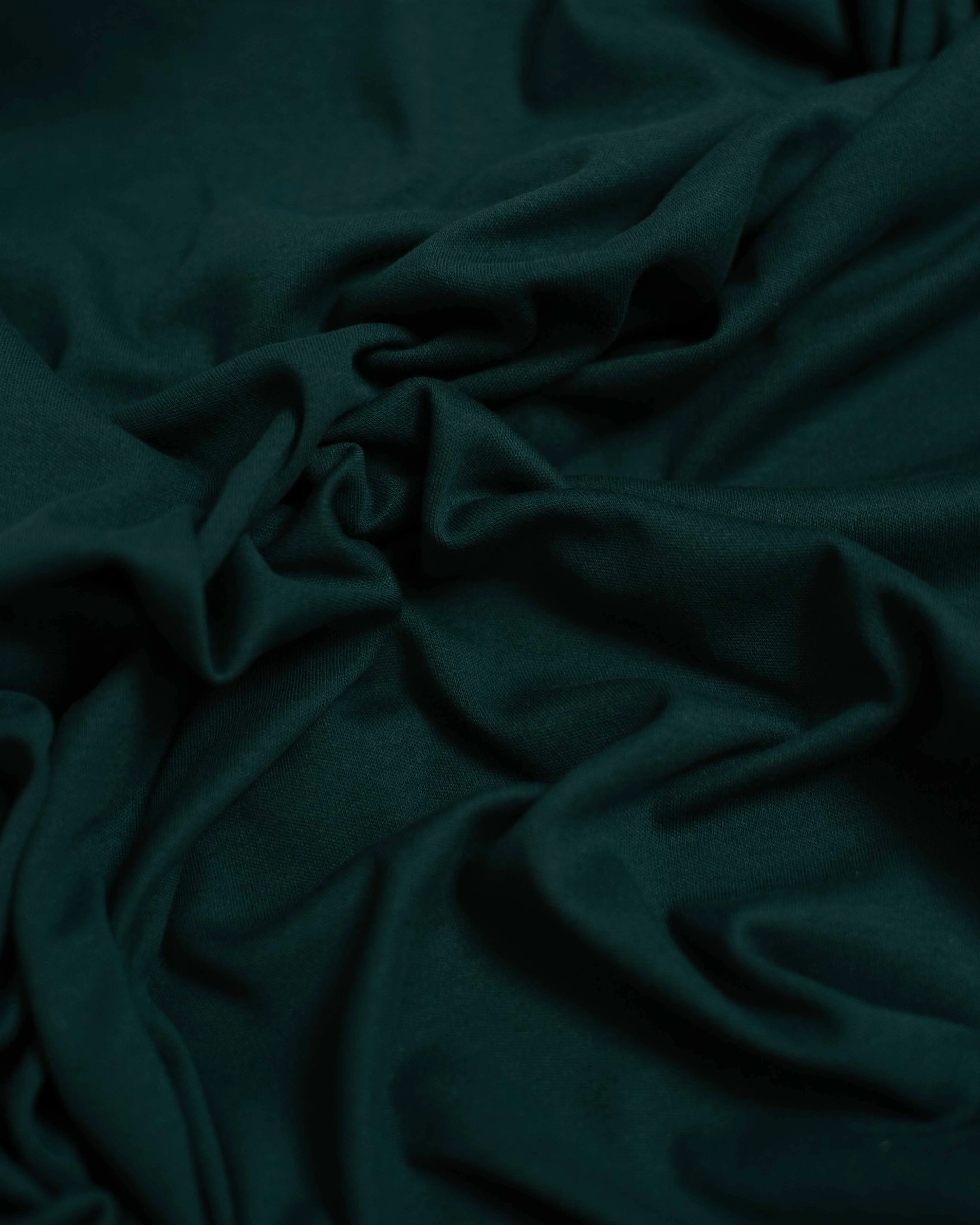 Rich Emerald Organic Cotton Double Knit Jersey
