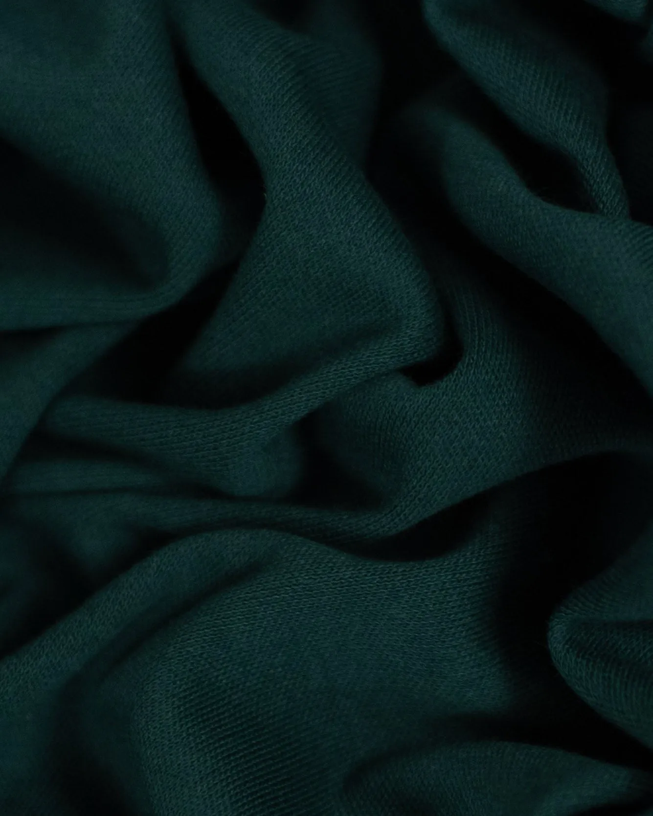Rich Emerald Organic Cotton Double Knit Jersey