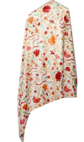 semi pashmina cream shawl