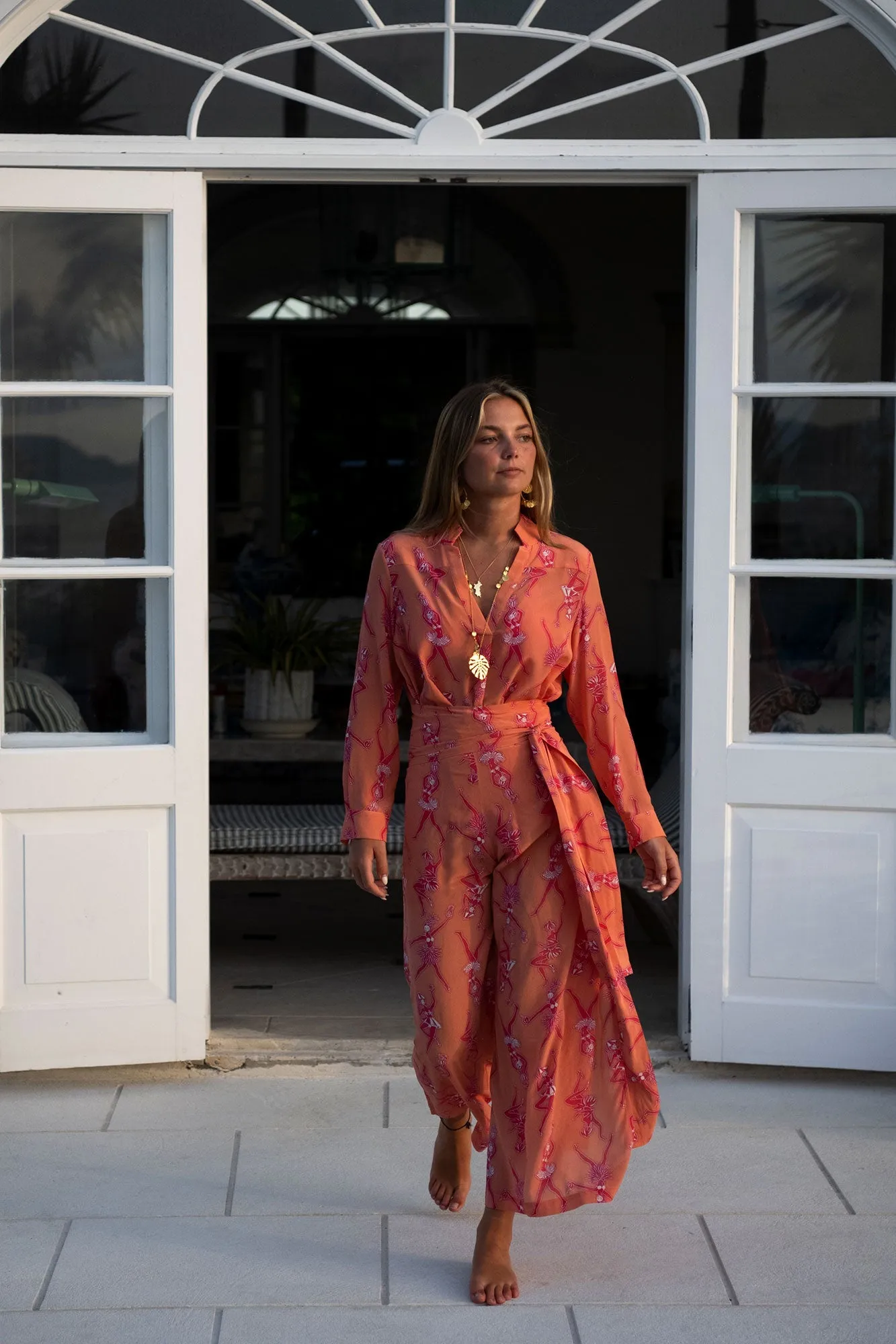 Silk Gabija Palazzo Pants FRUIT PUNCH