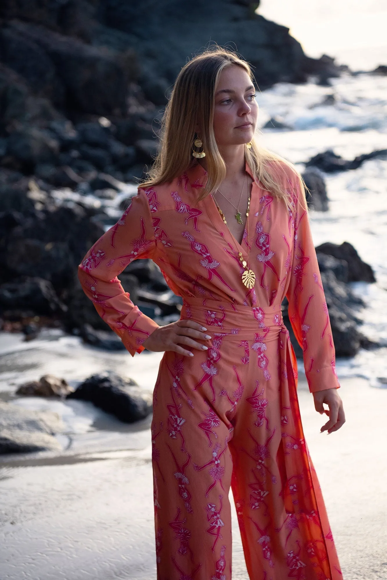 Silk Gabija Palazzo Pants FRUIT PUNCH