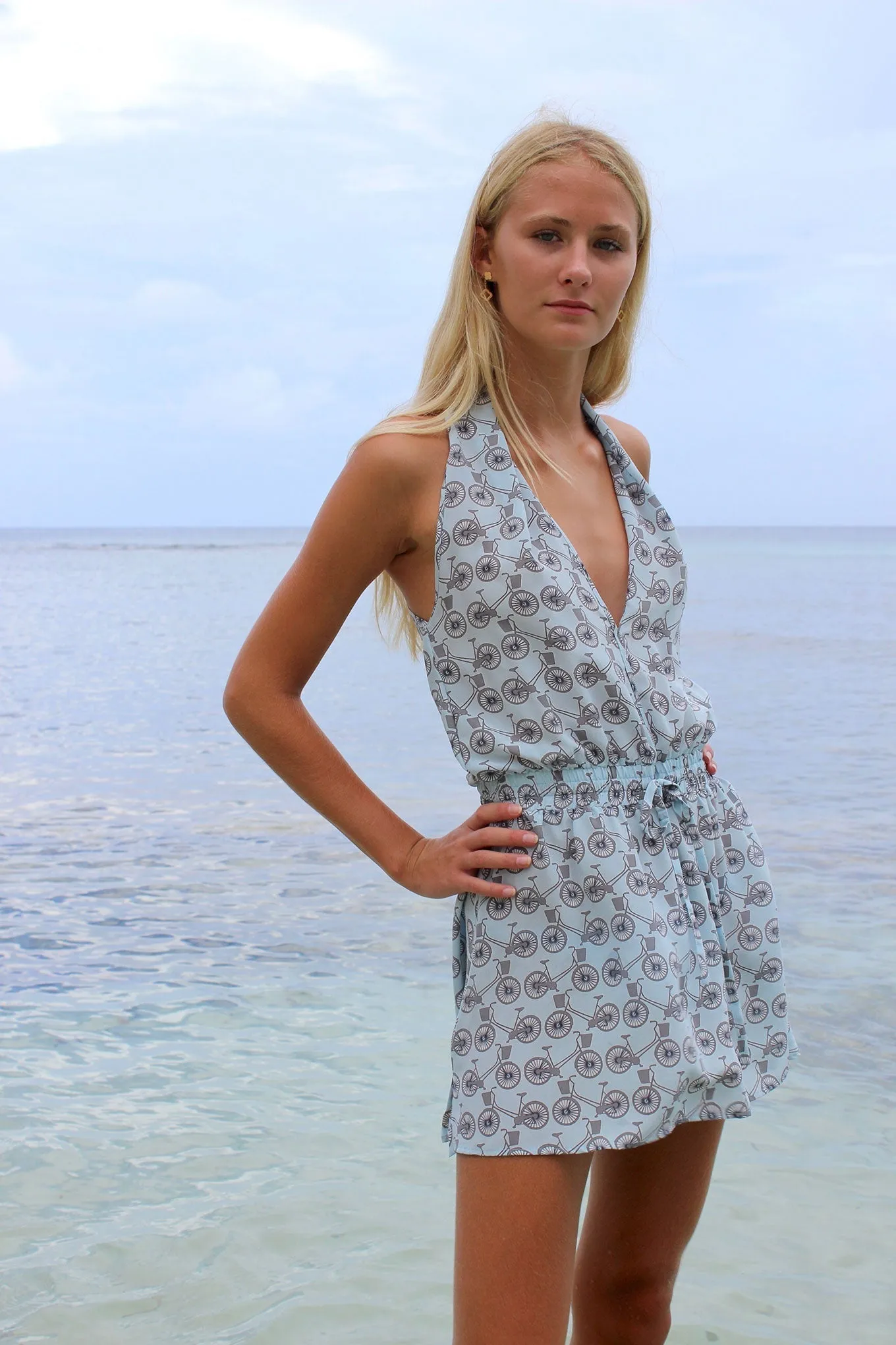 Silk Short Halter Dress BICYCLE