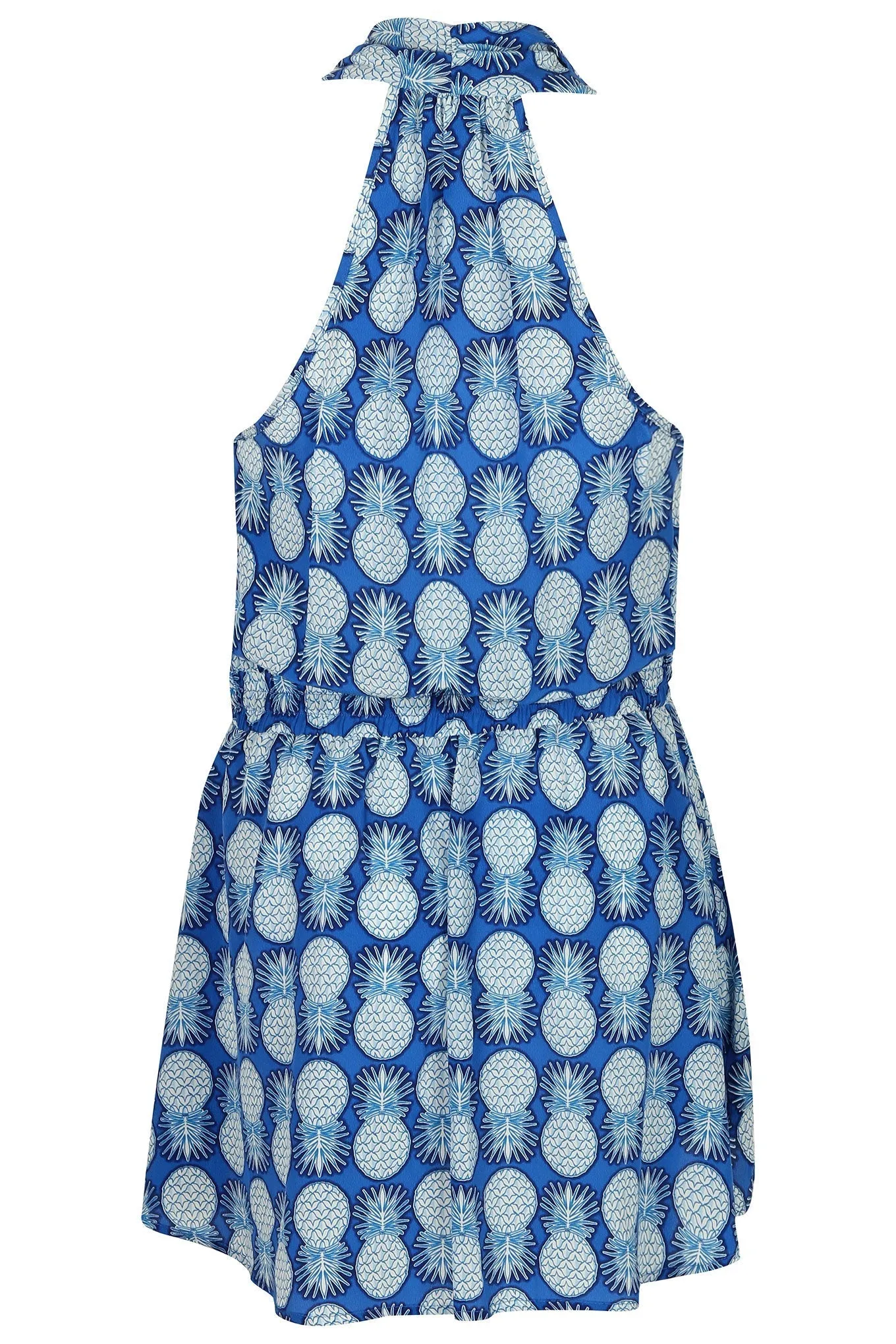 Silk Short Halter Dress PINEAPPLE