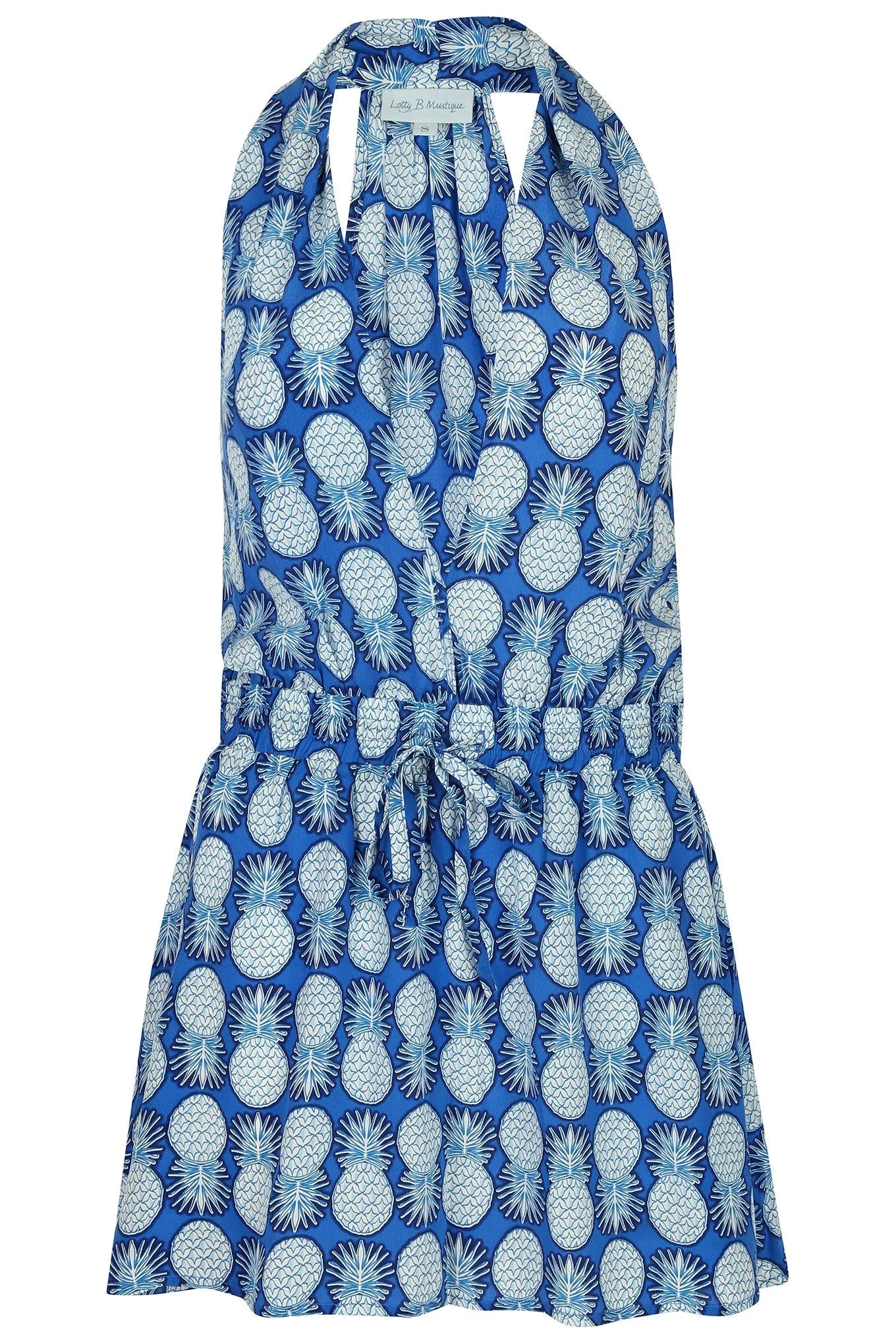 Silk Short Halter Dress PINEAPPLE