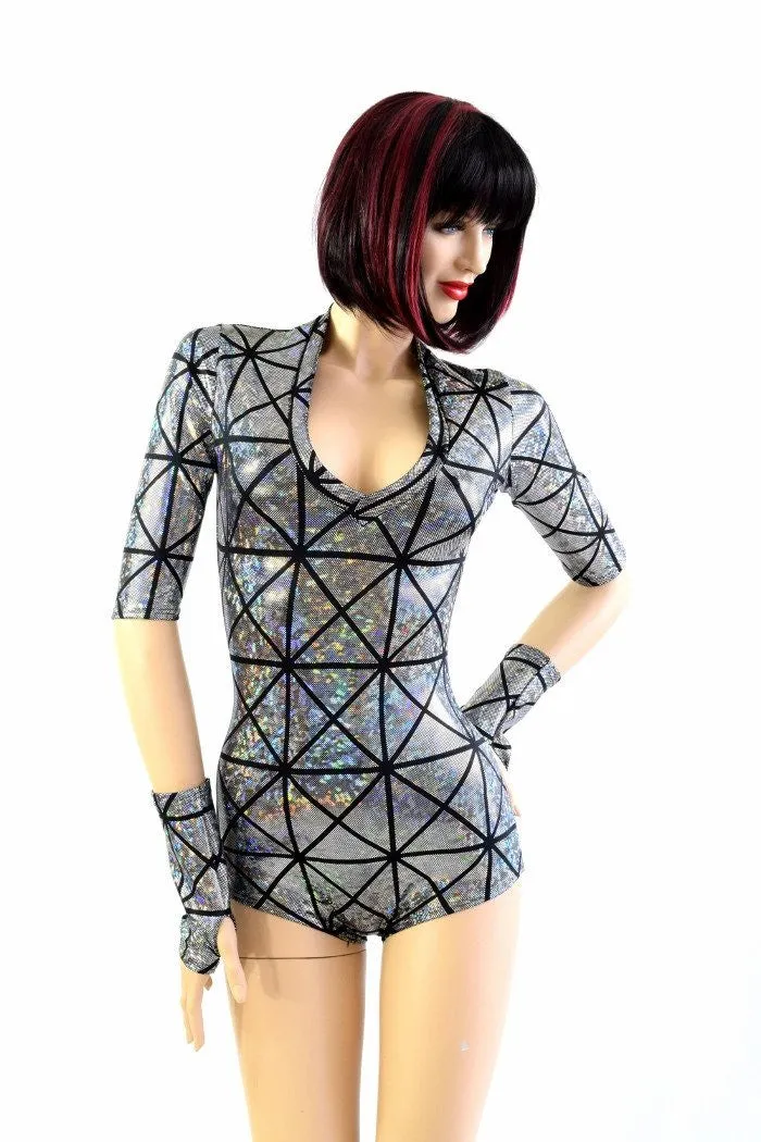 Silver Cracked Tiles Romper