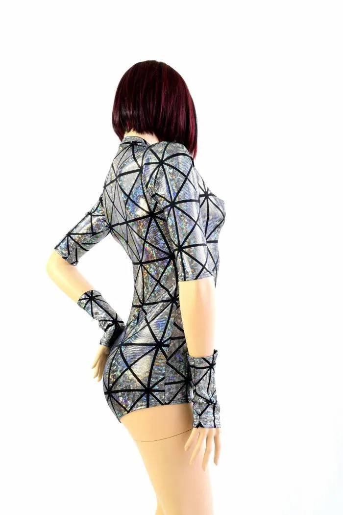 Silver Cracked Tiles Romper
