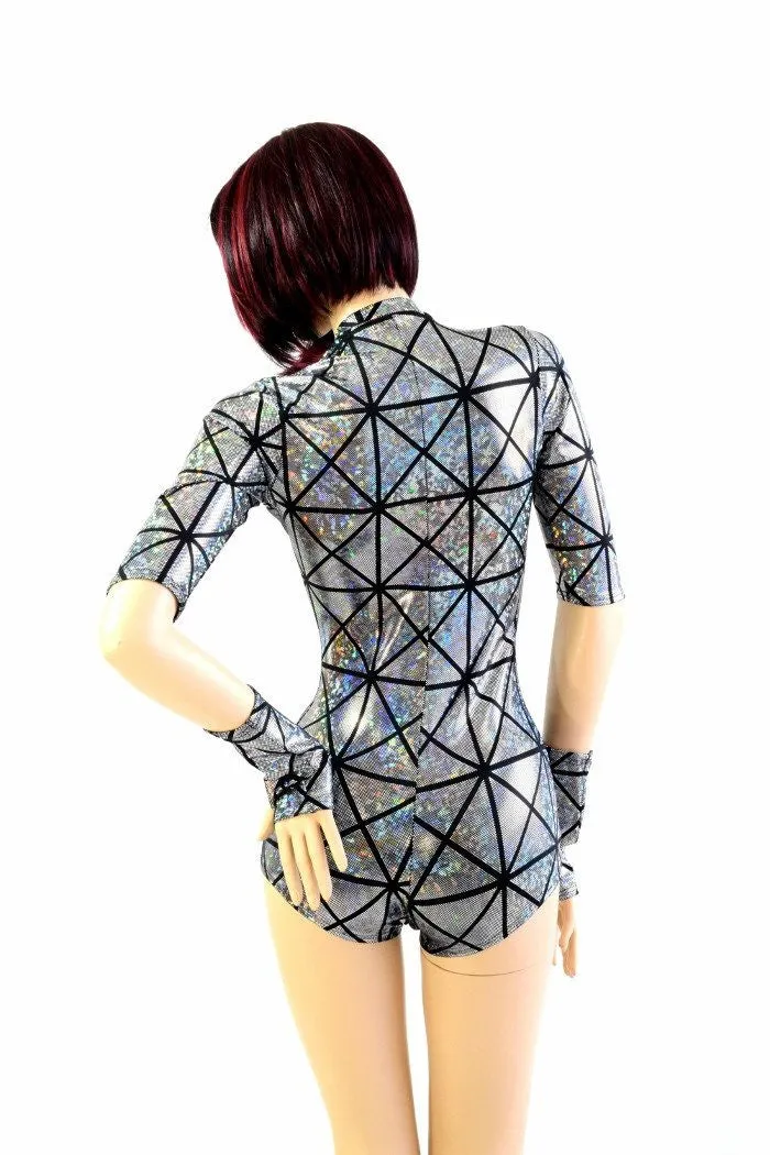 Silver Cracked Tiles Romper