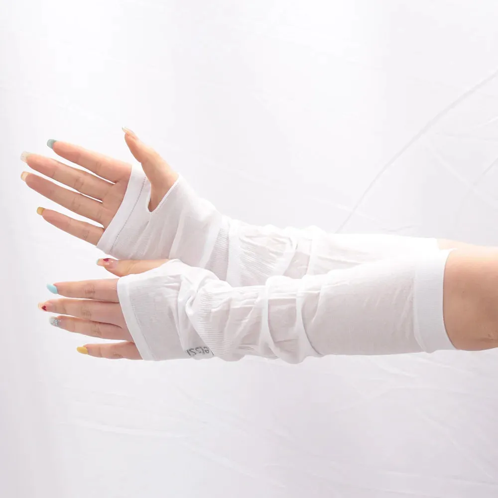 Sohiwoo 1 Pair Spring Summer Sun Protection Arm Covers Unisex Elbow Cover Outdoor Cycling Running Fishing Driving Anti-UV Arm Sleeves