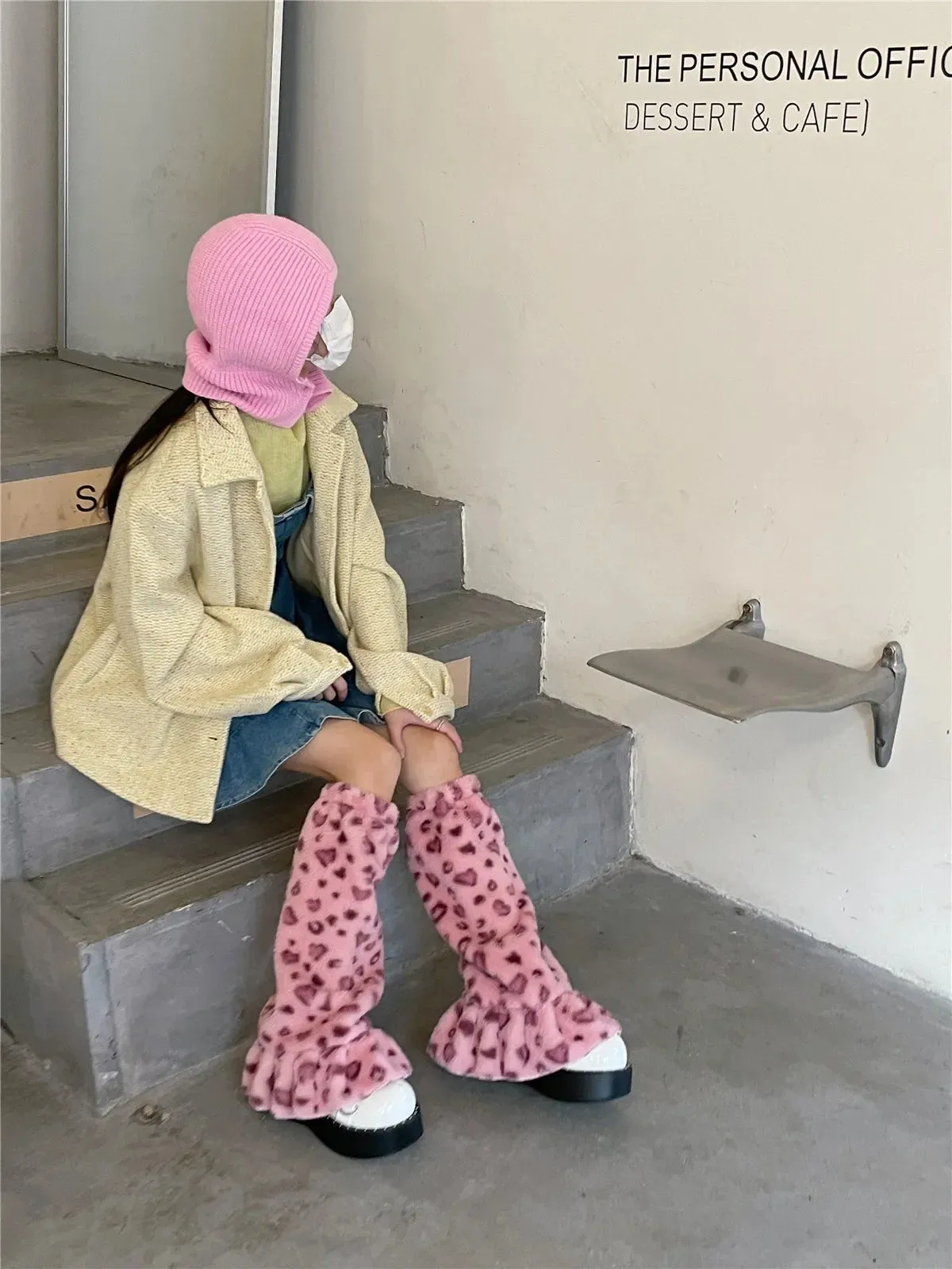 Sohiwoo Leg Warmers Harajuku Boot Cuffs Girls' Boho socks Japanese JK Lolita Socks Leopard Knit Sock Sets Ankle Winter Leg Warmers Thigh