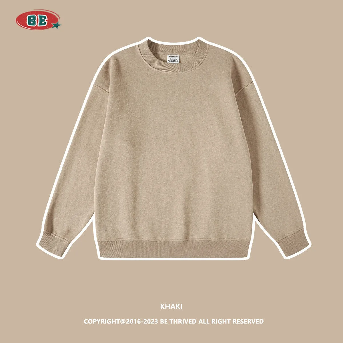 Solid color loose men's sweatshirt