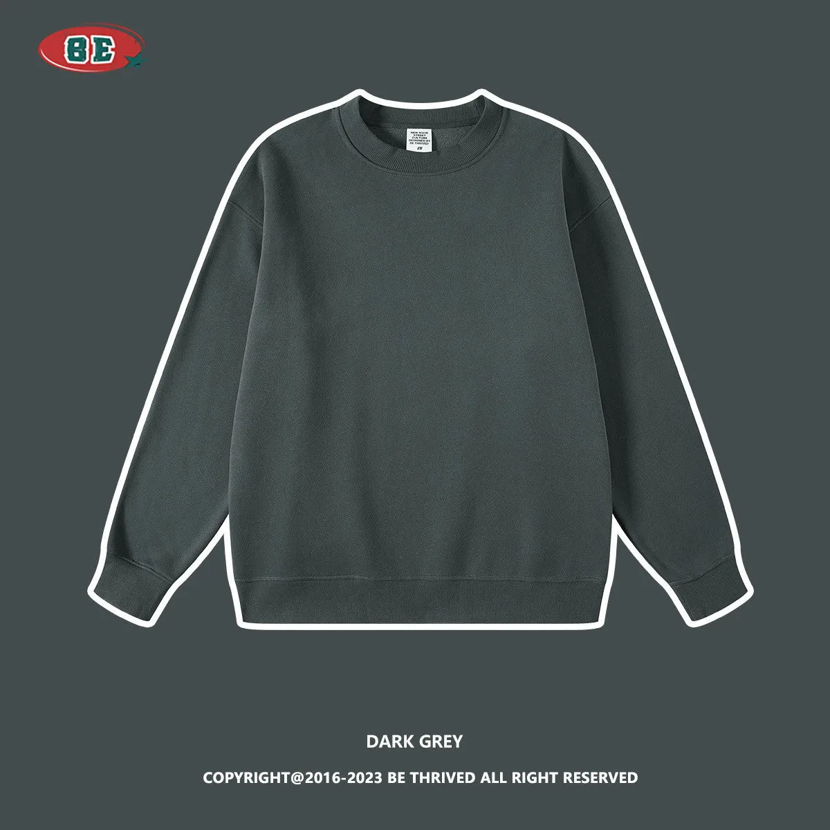 Solid color loose men's sweatshirt