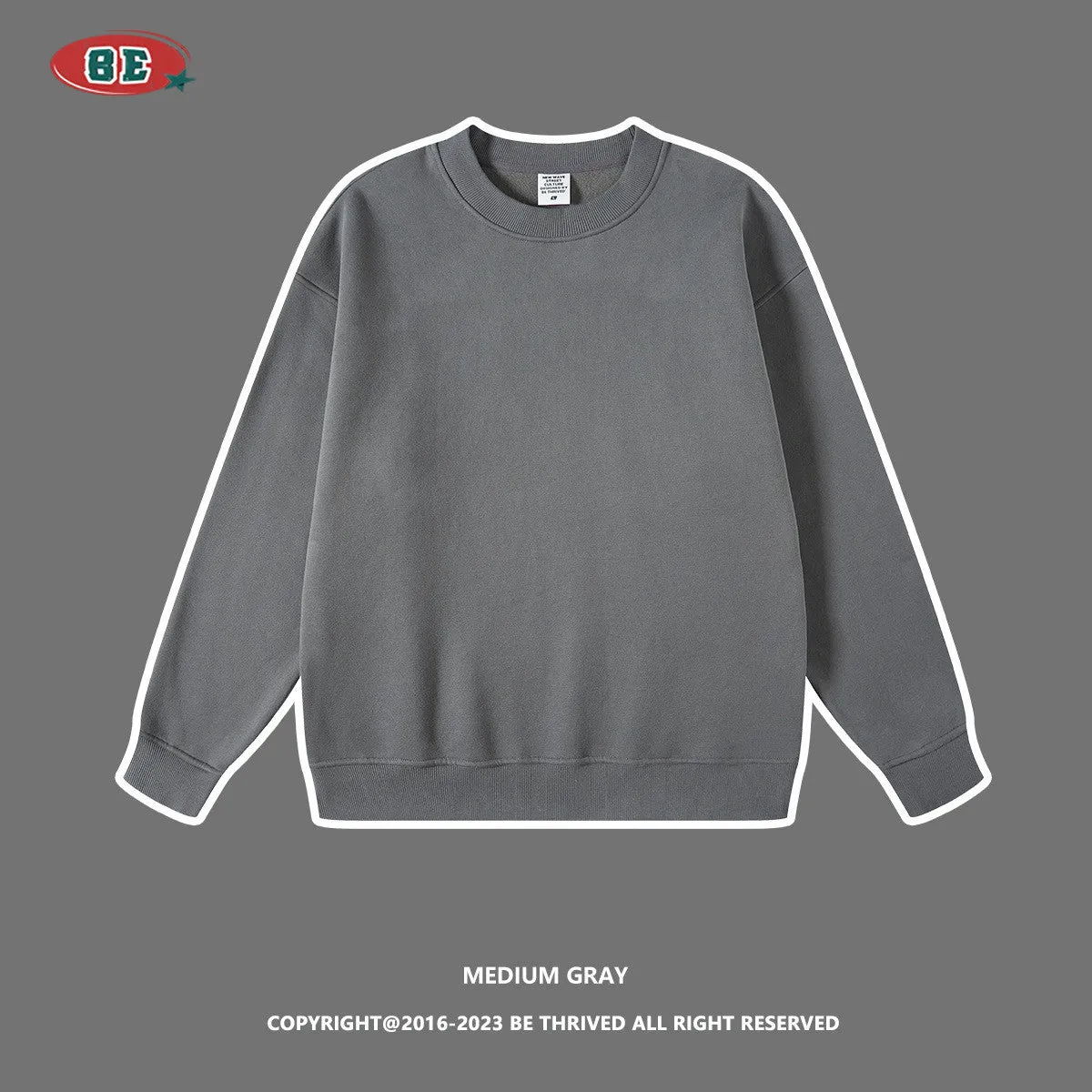 Solid color loose men's sweatshirt