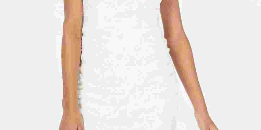 Speechless Junior's Lace Halter Wrap Skirt Dress White Size Large