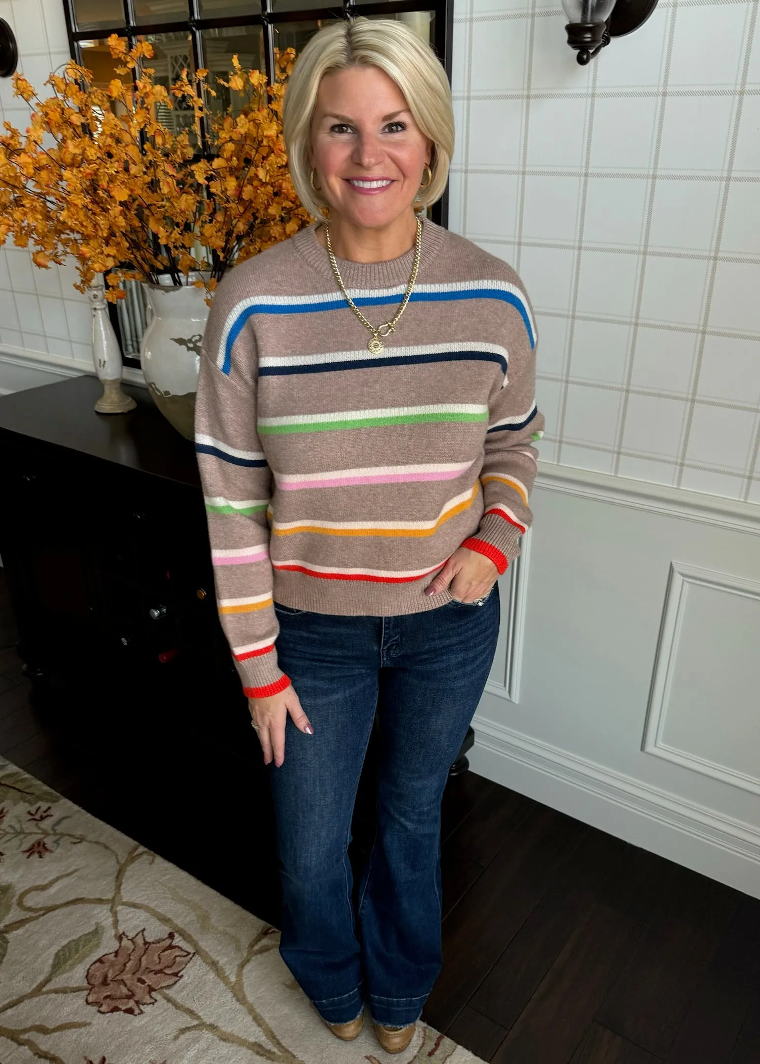 Striped Knit Sweater