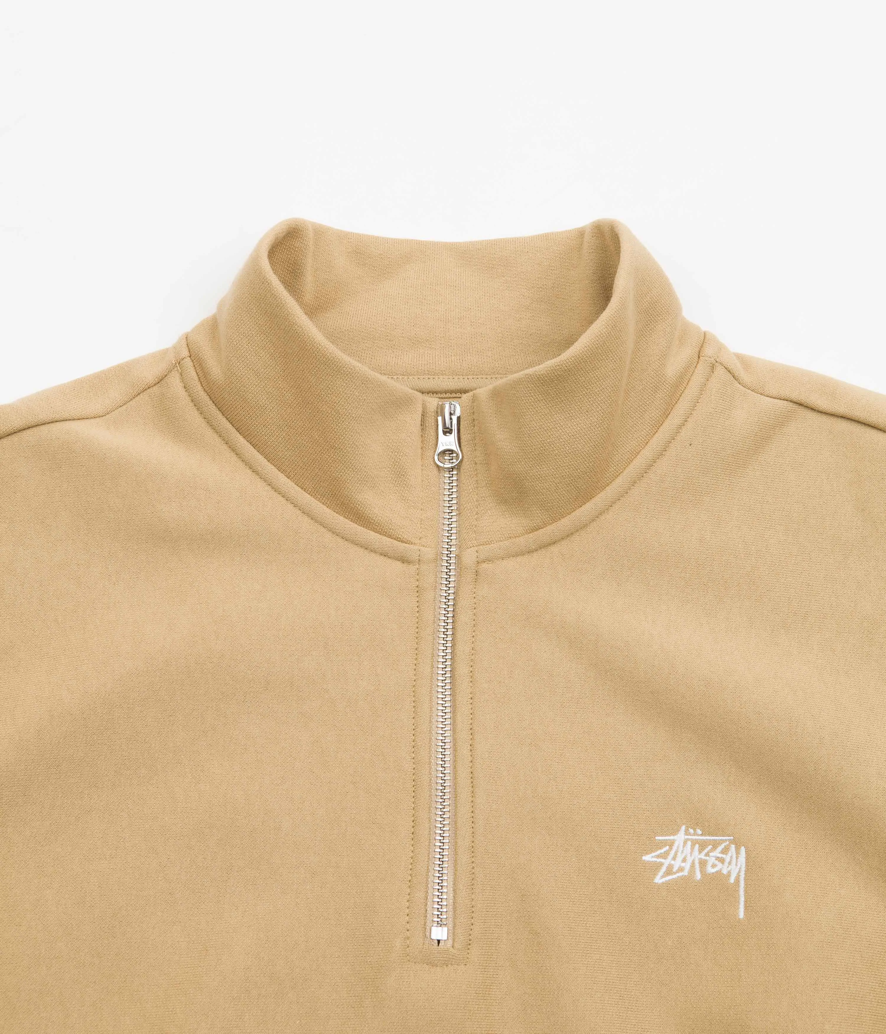Stussy Stock Logo Mockneck Sweatshirt - Tan