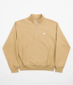 Stussy Stock Logo Mockneck Sweatshirt - Tan